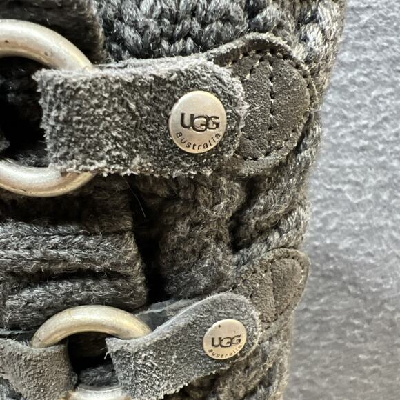 UGG Australia Tularosa Route Cable Knit Sweater Boots Gray Womens Size 6 - Picture 6 of 15